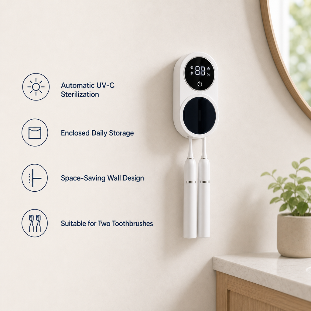 Novellessa Wall-Mounted UV Toothbrush Sterilizer