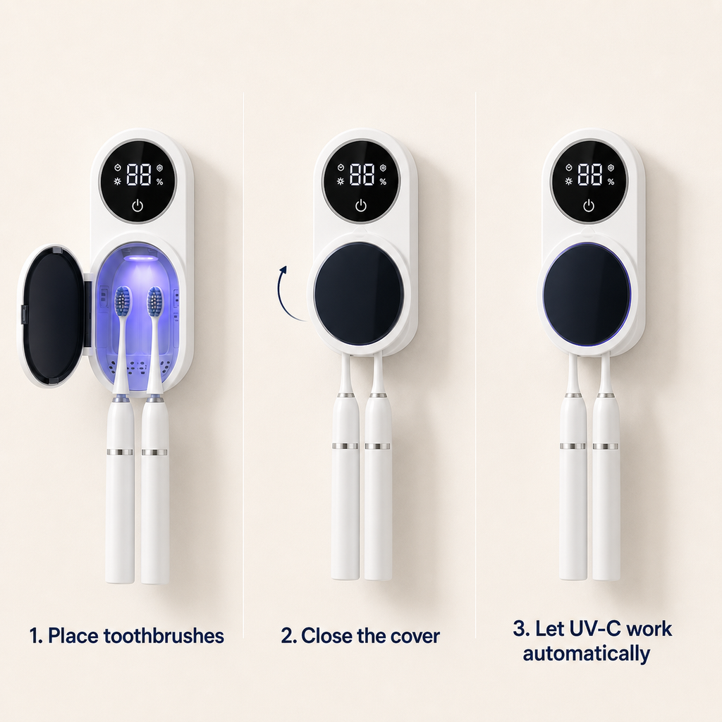 Novellessa Wall-Mounted UV Toothbrush Sterilizer