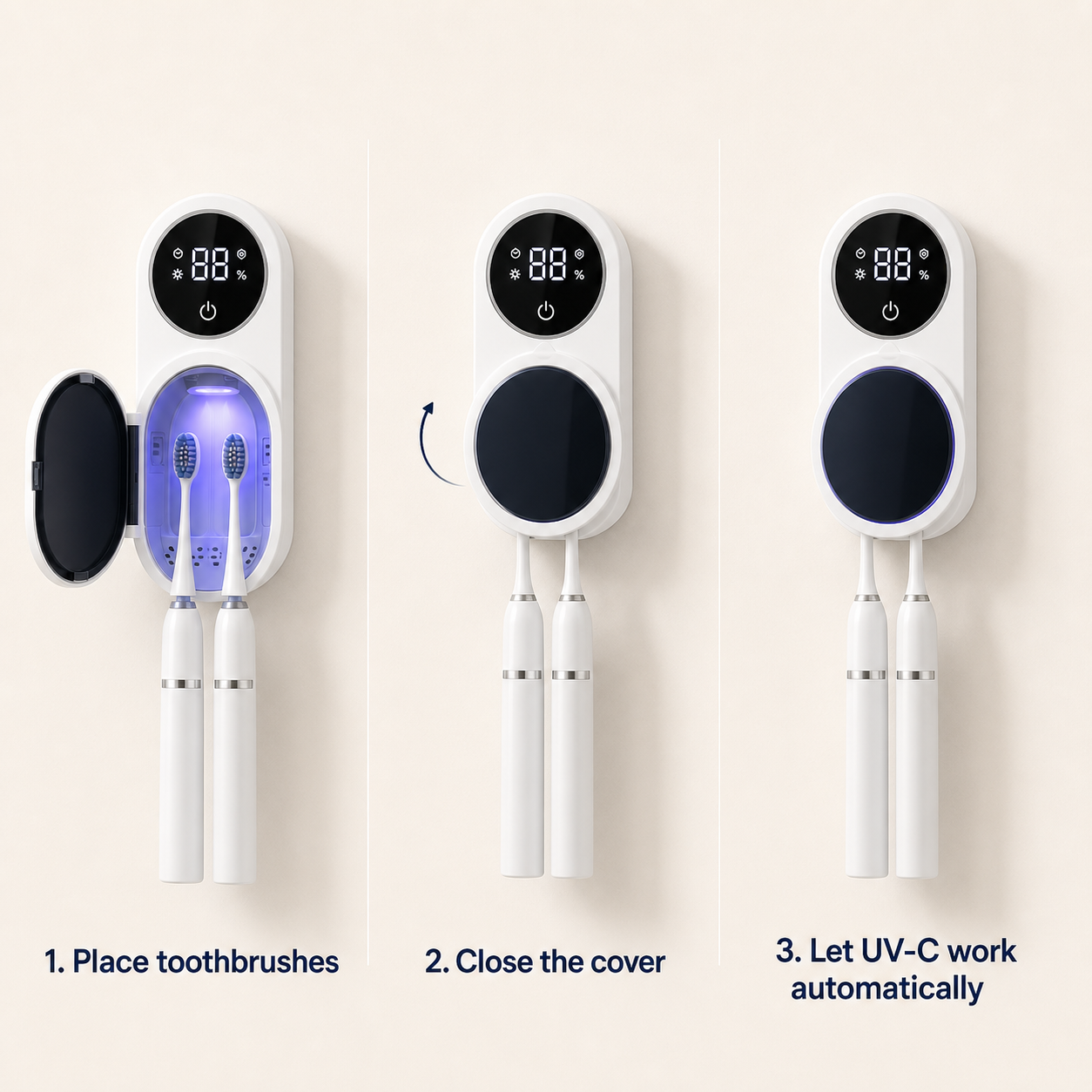 Novellessa Wall-Mounted UV Toothbrush Sterilizer